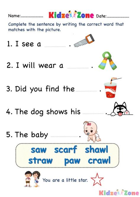 aw word family - Writing Words Worksheet Aw Words, Enhance Vocabulary, Words Worksheet, Word Family, Word Recognition, Kindergarten Writing, Writing Worksheets, Writing Words, Word Families