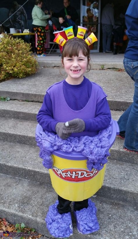 Play Dough Costume Teachers, Purple Costumes Ideas, Toy Costumes, Purple Halloween Cosplay Costume For Themed Events, Toy Costume Ideas, Purple Costume, Purple Costume Ideas, Violet Halloween Costume, Play Doh Costume