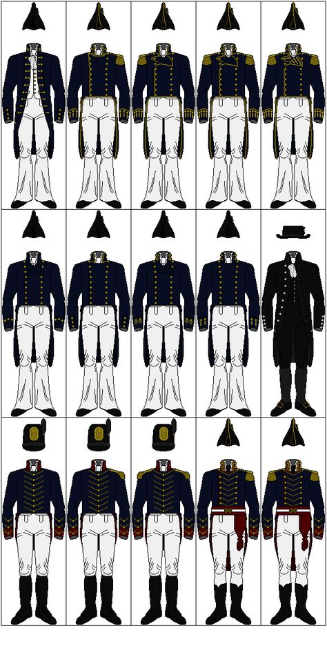 Uniforms of the United States Navy, 1810-1815 by CdreJohnPaulJones on DeviantArt Royal Navy Uniform, American Uniform, Officer Uniform, Alexei Romanov, Uss Constitution, British Uniforms, Military Costumes, Navy Uniforms, Naval History