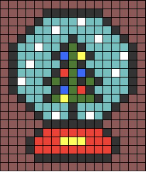 #59817 Made by itsamber on Braceletbook.com Pixel Quilting, Christmas Jewelry Diy, Christmas Perler Beads, Christmas Snow Globe, Graph Paper Drawings, Tiny Cross Stitch, Easy Pixel Art, Pixel Art Templates, 8bit Art