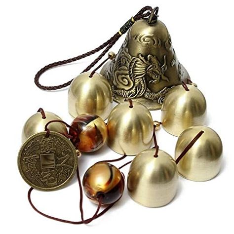 Lucky Wind Chimes Fengshui Bell Copper Alloy Dragon Bell 6 Bells Hanging Wind Bell for Home Garden Hanging Good Luck Blessing Copper Ornaments, Memorial Wind Chimes, Garden Deco, Dragon Pattern, Wind Chime, Patio Decor, Yard Art, Hanging Ornaments, Patio Garden