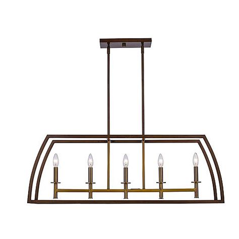 Carmen Too 5-Light Antique Gold Caged Island Chandelier with Metal Shade Antique Bronze Chandelier, Farmhouse Trends, Island Chandelier, Kitchen Island Chandelier, Gold Fixtures, Lantern Chandelier, Bronze Chandelier, Farmhouse Chandelier, Candle Style Chandelier