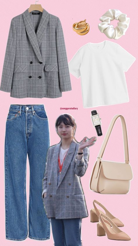 Start Up Outfit / Seo Dal Mi Bae Suzy Blazer Styling Casual Korean Fashion Office OOTD Seo Dal Mi, Start Up Kdrama, Blazer Styling, Korean Fashion Office, Office Ootd, Casual Korean Fashion, Fashion Office, Bae Suzy, Start Up