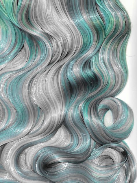 Water Hair Aesthetic, Siren Aesthetic Hair, Siren Hair Color, Sea Inspired Hair, Sea Witch Hair Color, Hair Doctor, Colored Weave, Creative Hair Color, Hair Stylist Life