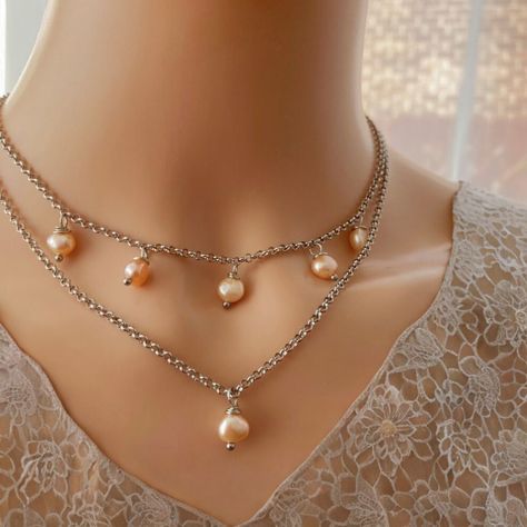 Simple yet stunning freshwater pearl necklace 16 and 18 inch necklace. Added this weekend hope you like it https://jensgemz.square.site/product/freshwater_pearl_necklace_chain_necklace/322?cp=true&sa=false&sbp=false&q=false&category_id=28 30th Wedding Anniversary, Bride Necklace, Double Necklace, Pearl Drop Necklace, Chain Making, Freshwater Pearl Necklace, Unique Necklace, Wedding Jewellery Necklace, Christmas Gift Jewelry