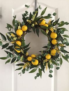 Kitchen Wreath, Fruit Wreath, Tafel Decor, Lemon Wreath, Wreath Rustic, Lemon Decor, Fall Apples, Wreath Farmhouse, Rustic Wreath