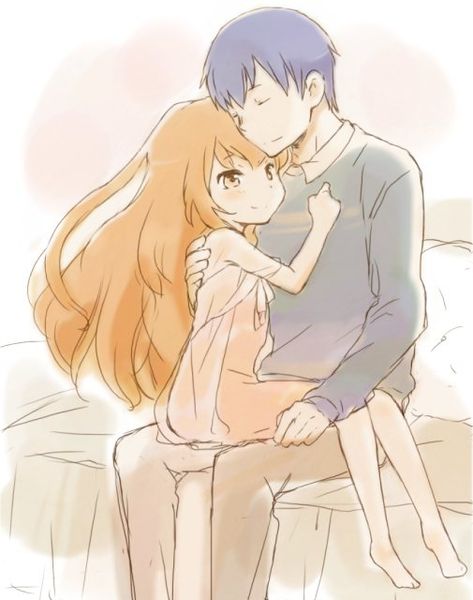 Toradora! - Image Thread (wallpapers, fan art, gifs, etc.) - Page 31 - AnimeSuki Forum Ryuuji Toradora, Blue Hair Brown Eyes, Aisaka Taiga, Sitting On His Lap, Brown Eyes Brown Hair, Couple Dress, Brown Hair Brown Eyes, Eyes Brown, Hair Brown