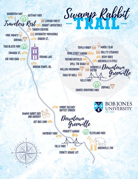 Around Greenville: Touring Swamp Rabbit Trail - BJUtoday Rabbit Cafe, Swamp Rabbit Trail, Bike Rental Shop, Mount Calvary, Swamp Rabbit, Travelers Rest Sc, Tupelo Honey, Bicycle Trail, Travelers Rest