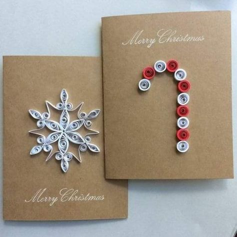 Cards With Buttons, Quilled Christmas, Paper Quilling Cards, Christmas Cards Kids, Quilling Christmas, Paper Quilling Patterns, Christmas Card Art, Christmas Card Set, Homemade Christmas Cards