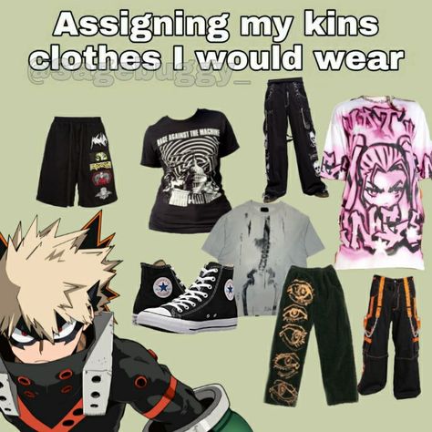 Katsuki Bakugou Inspired Outfits, Bakugou Style Clothes, Dabi Inspired Outfit, Bakugou Outfit Inspiration, Denki Kaminari Outfit Ideas, Bakugo Outfit Ideas, Bakugou Inspired Outfit, Bakugo Inspired Outfit, Outfits Inspired By Anime Characters