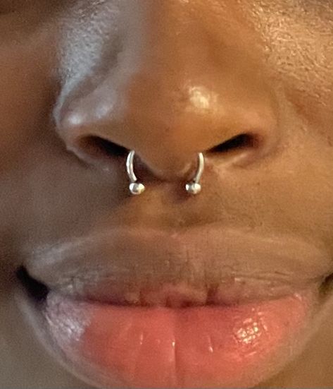 Septum Piercing Wide Nose, Septum Black Women, Septum Piercing Black Women, Piercing On Black Women, Septum Piercing On Black Women, Facial Accessories, Wylde Flowers, Nose Piercing Septum, Black Noses