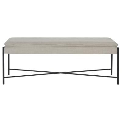 Kara Light Gray Linen/Black Upholstered Bench Grey Bedroom Bench, Entryway Color, Bedroom Benches, Grey Benches, X Bench, Entry Bench, Bench Set, Bedroom Bench, Kids Seating