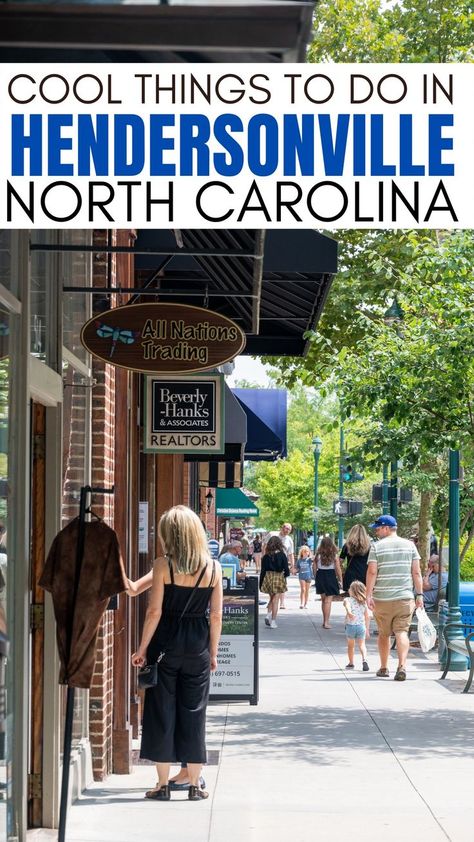 Heading to Hendersonville, NC!? This mountain town is located just outside of Asheville, North Carolina and is bursting with small town charm. Check out all of the fun things to do in in Hendersonville, NC by NC locals! #USA #NC #HendersonvilleNC #NorthCarolina #visitNC Hendersonville North Carolina, Visit North Carolina, Holly Springs Nc, North Carolina Vacations, North Carolina Travel, Western Nc, Nc Mountains, Hendersonville Nc, Fun Deserts