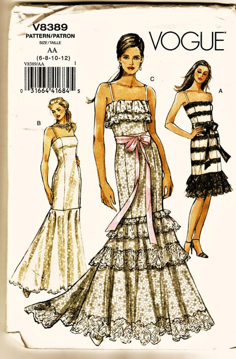 Sketch Outfits, Sewing Couture, Fishtail Gown, Dress Train, Vogue Dress, Vintage Dress Patterns, Vogue Sewing, Vogue Sewing Patterns, Vogue Pattern