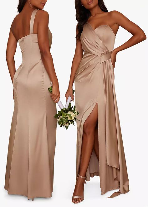 Champagne Gold Bridesmaid Dresses, Beige Bridesmaids, Fall Wedding Bridesmaids, Fall Wedding Outfits, Bridesmaid Dresses Uk, Gold Maxi Dress, Fall Bridesmaid Dresses, Bandeau Maxi Dress, Champagne Bridesmaid Dresses