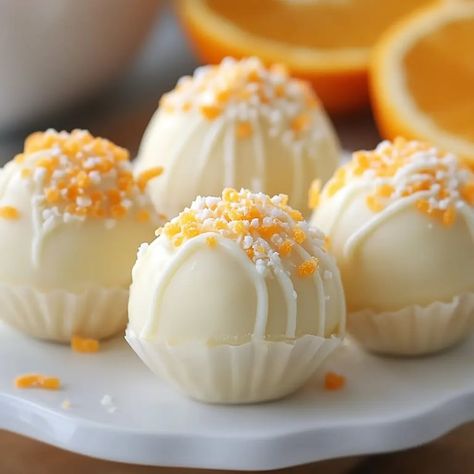 Orange Creamsicle Truffles Recipe | Easy No-Bake Treats - My Home Made Recipe Creamy Tuscan Soup, Truffles Recipe Easy, Orange Creamsicle Truffles, Creamsicle Truffles, Soup With Italian Sausage, Potatoes And Kale, Truffle Recipe Easy, Christmas Truffles, Tuscan Soup