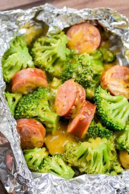 Broccoli And Sausage, Sausage Broccoli, Foil Pack Meals, Egg Diet Plan, Boiled Egg Diet Plan, Boiled Egg Diet, Low Carb Diet Recipes, Healthy Low Carb Recipes, Tin Foil