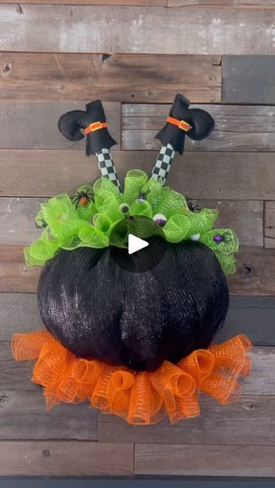 478 reactions · 120 shares | DIY Witches Cauldron Wreath💜💚🧡 #holliehobbies #halloweenwreaths #diyhalloween #diyhalloweendecorations #diyhalloweendecor #crafters #craftlovers #witchescauldron | Hollie Hobbies | holliehobbies3 · Original audio Cauldron Wreath, Diy Witches, Fall Deco Mesh Wreath, Spooky Decorations, Fun Costumes, Fall Deco Mesh, Witch Diy, Witches Cauldron, Ideas For Halloween