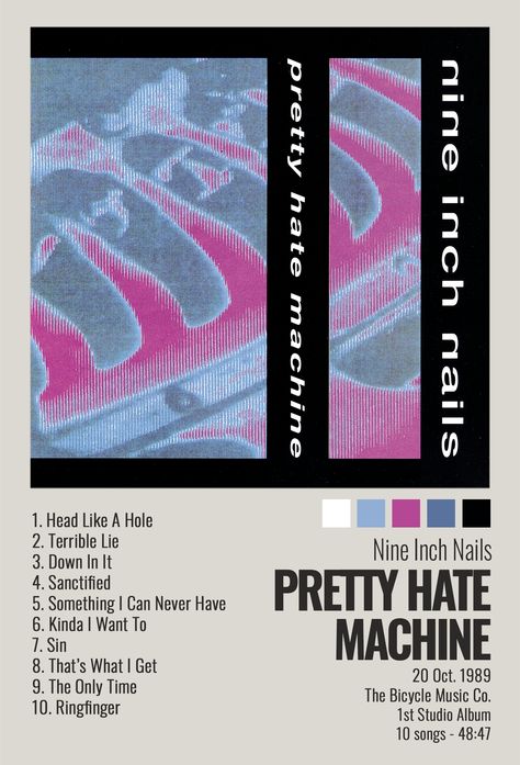 poster for nine inch nails album "pretty hate machine" free to use, modify, download, print without credit - enjoy! Nine Inch Nails Aesthetic, Nines Album Cover Poster, Closer By Nine Inch Nails, Nine Inch Nails Poster, Nine Inch Nails Music Video, Xmas Poster, Pretty Hate Machine, Nine Inch Nails Meme, Album Posters