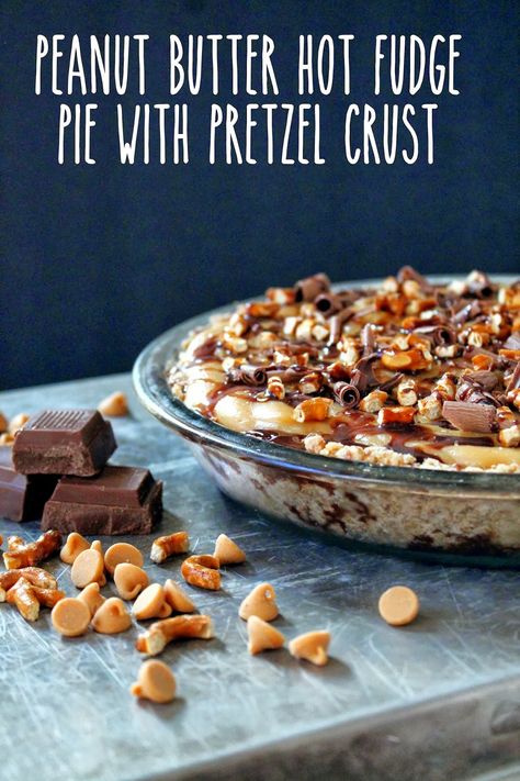 The Stay At Home Chef: Peanut Butter Fudge Pie with Pretzel Crust Peanut Butter Fudge Pie, Pie With Pretzel Crust, Hot Fudge Pie, The Stay At Home Chef, Delicious Cheesecake Recipes, Pumpkin Pie Recipe Easy, Strawberry Pie Recipe, Fudge Pie, Stay At Home Chef