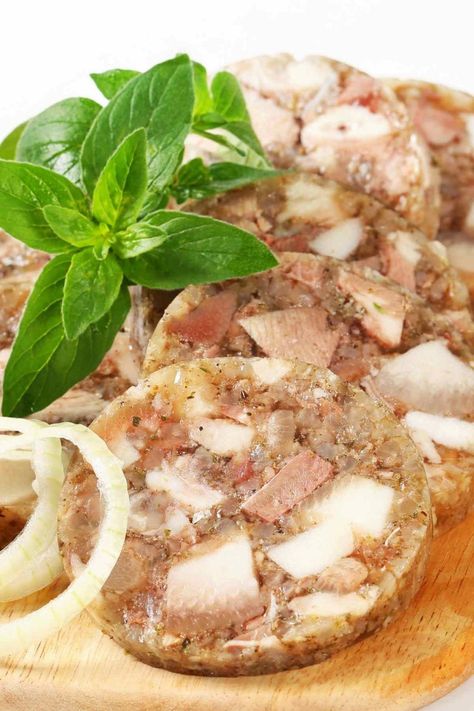 Head Cheese (European Meat Jelly) - IzzyCooking Pork Jowl Recipe, Sour Milk Recipes, Souse Recipe, Head Cheese, Sweet Sticky Rice, Waffle Ingredients, Brown Sauce, Pancakes Ingredients, Milk Recipes