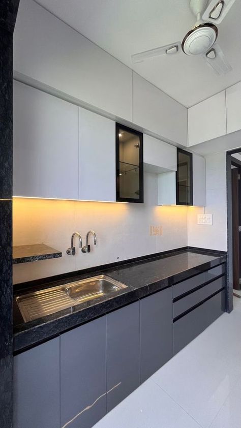 Modern & Modular Kitchen Designs ~ Trending & Latest Modular Kitchen Ideas ~ Home Decorating Ideas Kitchen Mica Designs, Two Colour Kitchen Units, Small Kitchen Modular Design, Mica Design, Latest Modular Kitchen Design, Kitchen Exterior, Kitchen Unit Designs, Modern Kitchen Tiles, Modular Kitchen Ideas