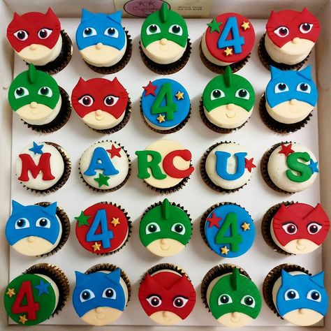 Follow @BlackEmpire For More Delicious Pins 🌻 PJ MASK COOKIES 🌻 Pj Masks Cupcakes, Best Blondies Recipe, Pj Masks Birthday Party, Themed Treats, Birthday 5, Birthday Party Treats, Blondies Recipe, Easy Holiday Recipes, Party Treats