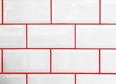 Tile Grout Color, Grout Colors, Kitchen Color Red, Brick Backsplash Kitchen, Trendy Kitchen Tile, Black Interior Doors, Red Pigment, Interior Tiles, Brick Backsplash