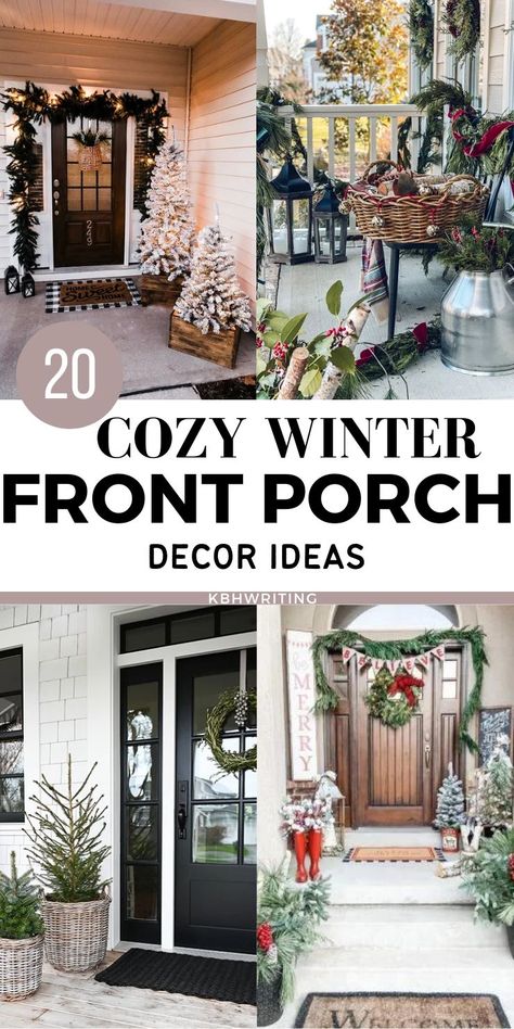 Cozy Winter Front Porch Decor Ideas Front Porch Winter Decor Ideas Farmhouse, Cozy Farmhouse Porch, January Front Porch Ideas, Front Porch Winter Decor Ideas After Christmas, January Porch Decorations, After Christmas Front Porch Decor, Winter Front Porch Decorating Ideas, January Porch Ideas, Winter Front Porch Ideas After Christmas