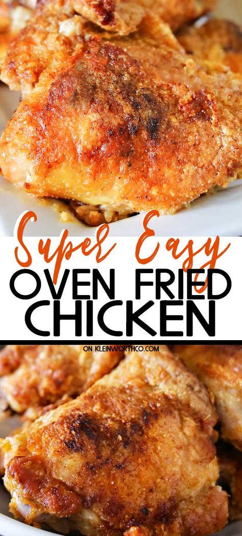 Easy Oven Fried Chicken, Best Baked Chicken Recipe, The Best Baked Chicken, Best Baked Chicken, Oven Fried Chicken Recipes, Baked Fried Chicken, Hearty Dinner Recipes, Easy Chicken Pot Pie, Oven Fried