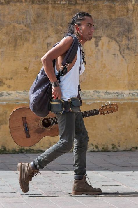 guitar poses Reference Photos For Artists Poses Male, Street Musician Photography, Man With Guitar Photography, Candid Photos Of People, People Walking Photography, Bass Photoshoot, City Photography People, Random People Photography, Walking Photoshoot