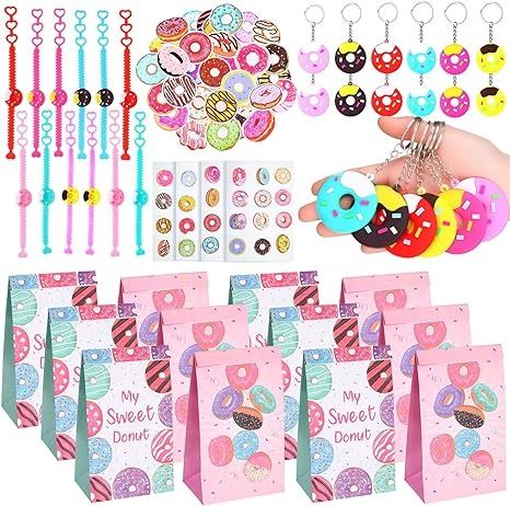 Amazon.com: 88 Pcs Donut Party Favors Set, Include Donut Party Bags Goodie Bags Donut Bracelets Donut Keychains Key Ring and Stickers Donuts Birthday Party Supplies Gift for Kids Classroom Prizes Fillers : Toys & Games Donuts Birthday Party, Donuts Birthday, Donut Party Favors, Wedding Donuts, Donut Decorations, Donut Birthday Parties, Classroom Prizes, Donut Party, Kids Party Themes