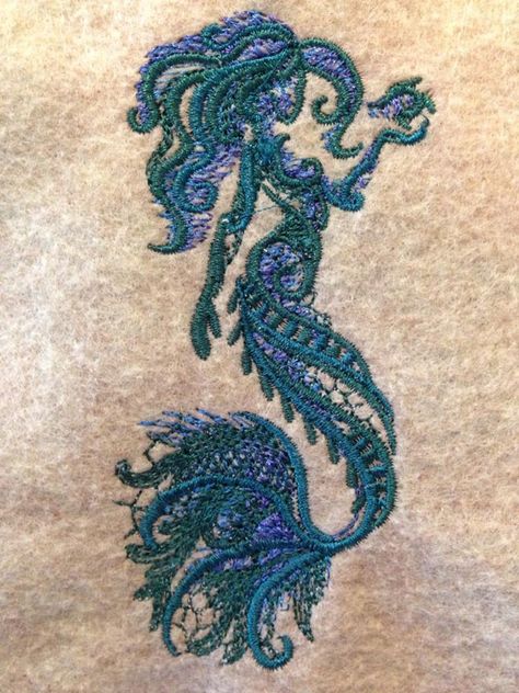 Love this mermaid! Embroidered Mermaid, Mermaid Embroidery, Thread Crafts, Tudor Rose, Art Making, Needle Work, Gold Work, Embroidered Silk, Embroidery Projects