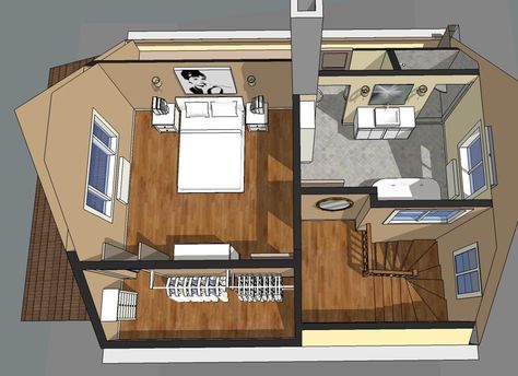 PROJECT: Master Bedroom Suite on Pinterest | Loft Conversions ... Attic Master Suite, Closet Conversion, Attic Bathroom Ideas, Loft Conversion Bedroom, Attic Makeover, Attic Lighting, Attic Doors, Attic Bedroom Designs, Attic Loft