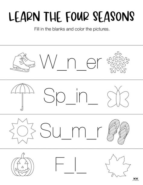 4 Seasons Worksheet Kindergarten, Indoor Games Worksheets For Kids, Season Worksheets Kindergarten, Season Theme Preschool, The Four Seasons Worksheets, 4 Seasons Worksheet, Season Worksheets For Kids, Seasons For Kindergarten, Seasons Worksheets For Kids