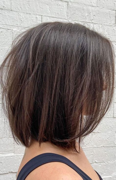 Best haircuts & Hairstyles To Try in 2021 : Brunette Soft Bob Haircut Bob Curtain Bangs Brunette, Textured Bob Brunette, Long Bob With Undercut, Undertone Hair, Lob Haircut Straight, Bob Hairstyles Brunette, Soft Undercut, Hear Cut, Haircut Lob