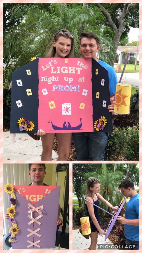 Perfect Tangled Promposal and she said Yes! Tangled Promposal, Asking To Homecoming, Cute Hoco Proposals, Homecoming Poster, Homecoming Poster Ideas, Cute Promposals, Prom Captions, Disney Prom, Prom Posters