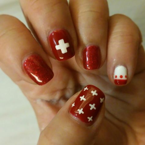 Switzerland... here I come... Swiss Nail Art, Switzerland Nails Designs, Swiss Nails, Switzerland Nails, Nails Palette, Beauty Tricks, Best Acrylic Nails, Cute Acrylic Nails, How To Do Nails