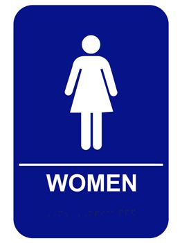 Women's ADA Braille Restroom Sign Food Safety Posters, Preschool Transitions, Ada Restroom, Women Bathroom, Restrooms Signage, Master Cleanse, Restroom Sign, Keep Talking, Toilet Sign