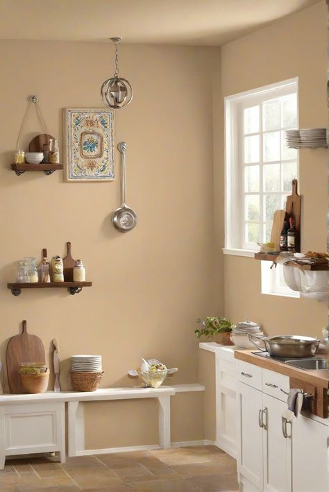 kitchen wall paint, wall paint colors, kitchen wall colors, paint color matching Color Kitchen Walls, Terracotta Kitchen Walls, Kitchen Wall Paint, Terracotta Kitchen, Best Wall Paint, Timeless Paint Colors, Top Paint Colors, Paint Guide, Spanish Kitchen