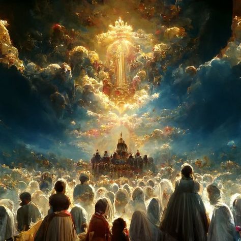 Islamic Fantasy Art, Kingdom Of Heaven Art, God Is Omnipotent, Heaven Illustration, Kingdom Illustration, The Gates Of Heaven, Jesus Kingdom, Gates Of Heaven, The Kingdom Of Heaven