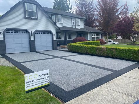 Driveways - BC Eco Paving Rubber Driveway, Driveway Resurfacing, Paving Driveway, Hardscape Ideas, Cracked Concrete, Concrete Cover, Driveway Paving, Outdoor Fire Pits, Driveway Design