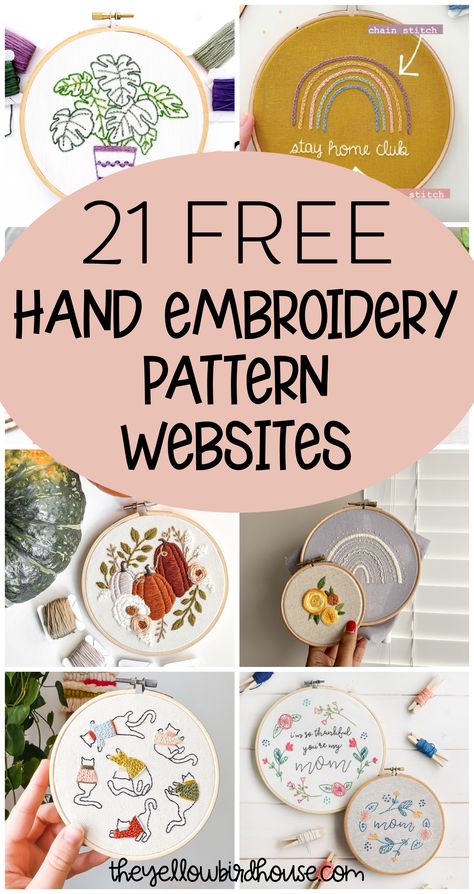 Small Hoop Embroidery Patterns, Embroidered Hand Print, Hand Embroidered Flower Patterns, Embroidery For Clothes Ideas, What To Do With Embroidery Projects When Finished, Free Beginner Embroidery Patterns, Funny Embroidery Patterns Free, How To Hang Embroidery Wall Art, Sewing Embroidery Designs Free Pattern