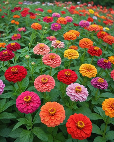 10 Best Zinnia Varieties Zinnia Color Palette, Zinnia Flowers How To Grow, Zinnias Garden Ideas, Blooming Backyard, Zinnia Varieties, Common Zinnia, Zinnias Flowers, Zinnia Seeds, Zinnia Garden