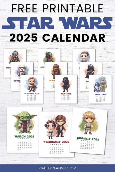 Free Printable 2025 Star Wars Calendar Starwars Printables, Free Printable Star Wars, Star Wars Calendar, Free Star Wars Printables Birthday, Harry Potter Calendar, Disney Calendar 2022 Printable, Hello Kitty Calendar 2022 Printable, Printable Star, Business Diy