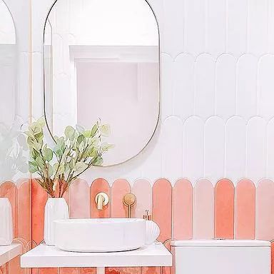 The Spruce on Instagram: "Who loves pink bathrooms as much as we do? We are still adoring the pink scalloped tile in this bathroom by @houseofchais 💕 To see other dreamy pink bathrooms just like this, tap the link in our bio. #TheSpruce #pink" Scalloped Tile, Pink Bathrooms, The Spruce, Pink Bathroom, The Pink, Bathrooms, Tap, Tile, This Is Us