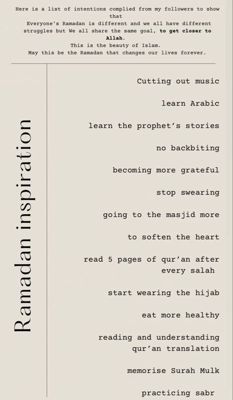 Ramadan Goals List, How To Become A Better Muslim, Ramadan List, Ramadan Notion, Things To Do In Ramadan, Accomplishments List, Ramadan To Do List, Ramadan Goals, Preparing For Ramadan