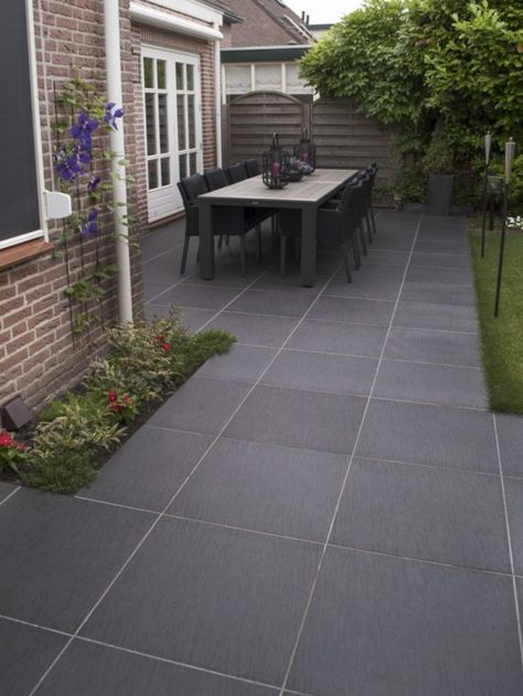 Paving Stone Patio, Outdoor Tile Patio, Outside Tiles, Garden Slabs, Outside Flooring, Terrace Tiles, Porcelain Paving, Concrete Patio Designs, Outdoor Paving