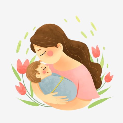 Mother And Baby Images, Mother And Child Drawing, Child Clipart, Mother Clipart, Baby Silhouette, Cute Pink Background, Clipart Baby, Baby Illustration, Mother Child