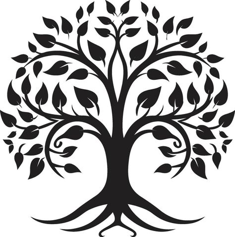 Elegance in the Forest Emblematic Tree Symbol Noble Guardian of Greenery Black Vector Design Tree Cnc Design, Tree Symbol, Tree Of Life Design, Tree Vector, Camera Shots And Angles, Beauty Shop Decor, Easy Mandala Drawing, Warriors Wallpaper, Birch Tree Art